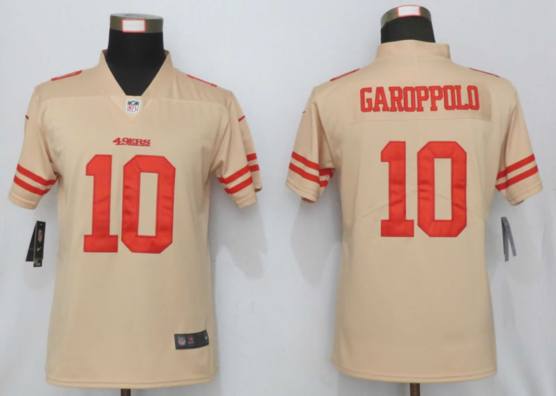 Women Nike San Francisco 49ers 10 Garoppolo Vapor Untouchable Nike Gold Inverted Limited Jersey,We sell and wholesale Women Nike San Francisco 49ers 10 Garoppolo Vapor Untouchable Nike Gold Inverted Limited Jersey on line form chian!
